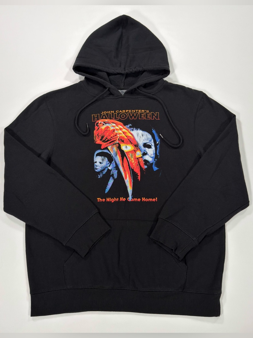 John Carpenters Halloween Hoodie Mens Large Black Michael Myers Sweatshirt
